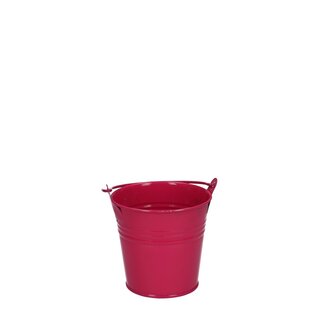 4A Zinken Emmertje Bloempot Plantenpot | Kleur: Fuchsia | Diameter 8 centimeter | Hoogte 7 centimeter | Per 10 emmertjes