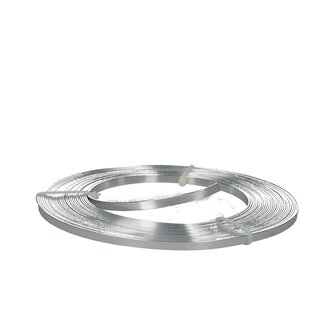 4A Silver-coloured Flat Aluminium Wire | Width 5 millimetres | Length 10 metres | Per piece