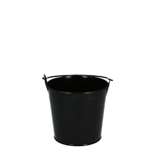 4A Zinc Bucket Flower Pot Plant Pot | Colour: Black | Diameter 10 centimetres | Height 9 centimetres | Per 10 buckets