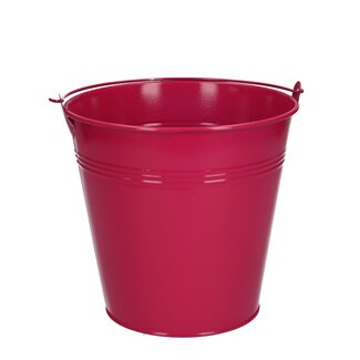 4A Zinc Bucket Flowerpot Plant Pot | Colour: Fuchsia | Diameter 16 centimetres | Height 15 centimetres | Per 10 buckets