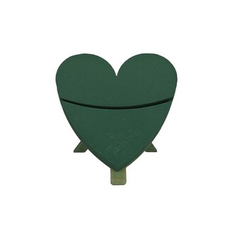 4A Green Oasis Floral Foam Bioline Heart with Stand | Width 30 centimetres | Length 28 centimetres | Height 4.5 centimetres | Per 2 pieces
