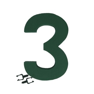 4A Groen Oasis Steekschuim cijfer 3 | Hoogte 31 centimeter | Per stuk