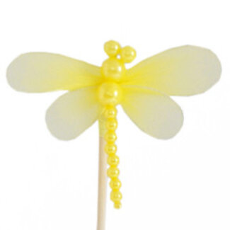 4A Libelle Stake Ornament | Colour: Yellow | Libelle diameter 8 centimetres | Stake length ± 50 centimetres | Per 25 stakes