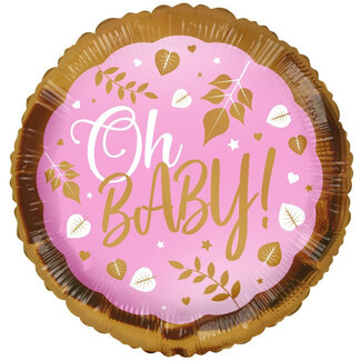 4A Party! Eco Balloon “Oh Baby!” | Colour: Pink | Diameter 45 centimetres | Per 10 balloons