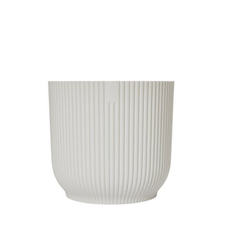 4A Plastic Flower Pot Plant Pot Vibes | Colour: White | Diameter 18 centimetres | Height 17 centimetres | Per 6 flower pots