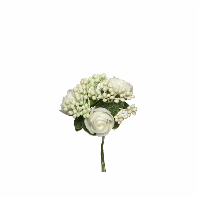 Corsage Flower Decoration | Colour: Natural White | Per 12 corsages