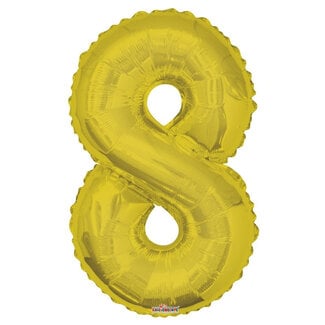 4A Party! Balloon Number 8 | Colour: Gold | Height 85 centimetres | Per balloon