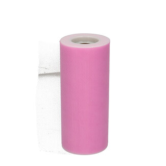 4A Roze Tule Lint | Breedte 150 millimeter | Lengte 23 meter | Per stuk