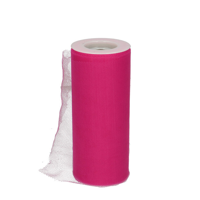 Fuchsia Tulle Ribbon | Width 150 millimetres | Length 23 metres | Available per piece
