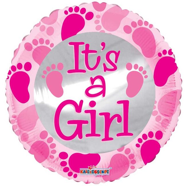 Party! Balloon Foot “It's a girl” | Colour: Pink | Diameter 45 centimetres | Per 10 balloons