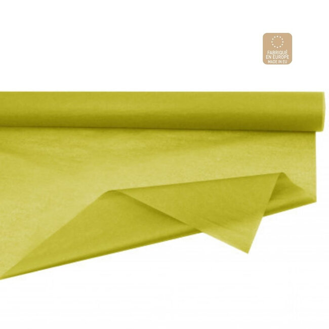 Silk Paper on roll | Colour: Olive green | Width 75 centimetres | Length 50 metres | 28 grams/m2 | Per roll