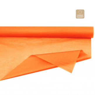 4A Zijde Papier op rol | Kleur: Oranje | Breedte 75 centimeter | Lengte 50 meter | 28 gram/m2 | Per rol