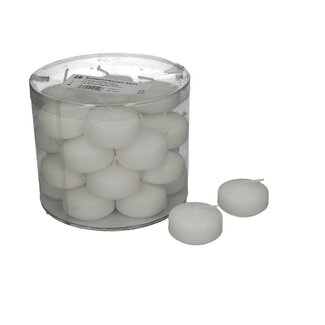 4A Drijfkaars | Kleur: Naturelle Wit | Diameter 5 centimeter | Hoogte 3 centimeter | Per 28 kaarsen