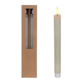 4A Potlood Kaars LED | Kleur: Crèmekleurig | Diameter 2.1 centimeter | Hoogte 25 centimeter | Exclusief batterijen | Per 2 kaarsen