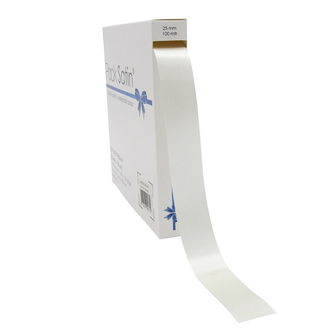 Cream Satin Ribbon | Width 25 millimetres | Length 100 metres | Available per piece