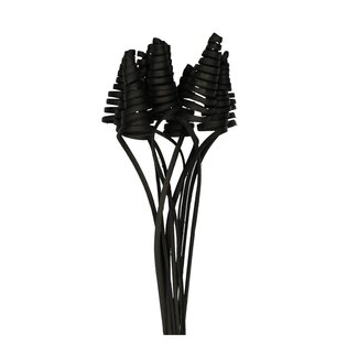 4A Palm Spiral on stem | Colour: Black | Cane Cone Plant Stake | Stake length ± 50 centimetres | Per 10 stakes