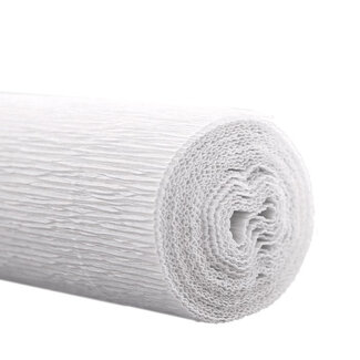 4A Papier op rol Crepepapier | Kleur: Naturelle Wit | Breedte 50 centimeter | Lengte 2.5 meter | Per 5 rollen
