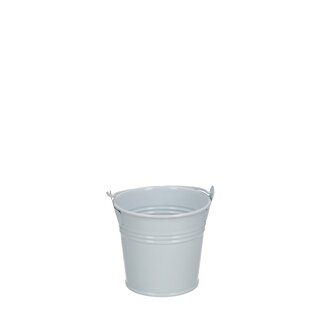 4A Zinc Bucket Flowerpot Plant Pot | Colour: Natural White | Diameter 8 centimetres | Height 7 centimetres | Per 10 buckets