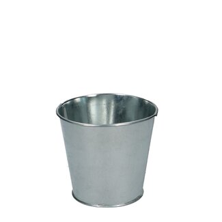 4A Zinc Flower Pot Planter | Colour: Silver | Diameter 10 centimetres | Height 9 centimetres | Per 10 flower pots