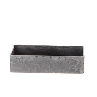 4A Plastic Melamine Flower Box Planter | Colour: Grey | Length 20 centimetres | Width 10.5 centimetres | Height 5 centimetres | Per 12 boxes