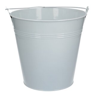 4A Zinc Bucket Flower Pot Plant Pot | Colour: Natural White | Diameter 20 centimetres | Height 18.5 centimetres | Per 5 buckets