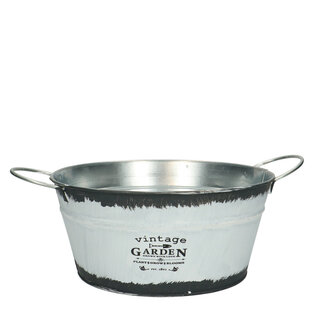 4A Zinc Tray Flowerpot Plant Pot “Vince” | Colour: Black White | Diameter 22 centimetres | Height 10 centimetres | Per 10 trays