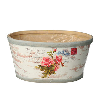 4A Wooden Flower Pot Planter Rose | Colour: Natural White | Length 22 centimetres | Width 18 centimetres | Height 11 centimetres | Per 10 planters