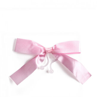 4A Bow Ribbon with Clip | Colour: Pink | Length 10 centimetres | Per 10 bows