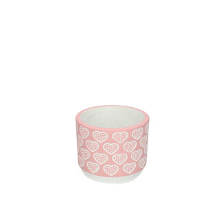4A Ceramic Flowerpot Plant Pot Heart “Adore” | Colour: Pink | Diameter 10.5 centimetres | Height 9.5 centimetres | Per 6 flowerpots