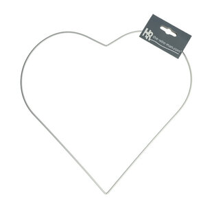 4A Metal Heart Wire Frame | Colour: Natural White | Diameter 35 centimetres | Per 10 hearts