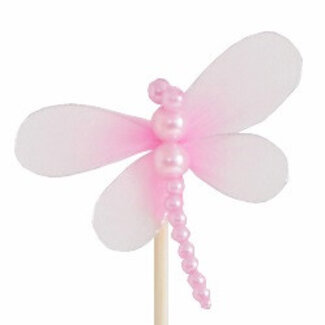 4A Libelle Stake Ornament | Colour: Pink | Dragonfly diameter 8 centimetres | Stake length ± 50 centimetres | Per 25 stakes