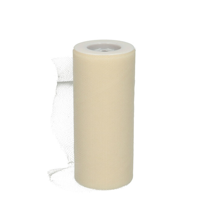 Cream-Coloured Tulle Ribbon | Width 150 millimetres | Length 23 metres | Available per piece