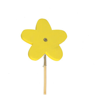4A Bloem Bijsteker | Kleur: Geel | Diameter bloem 7 centimeter | Lengte bijsteker ± 50 centimeter | Per 25 bijstekers