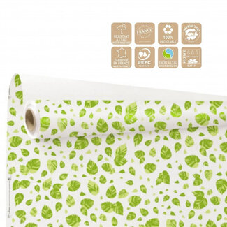 4A Papier op rol Eco “Lina” | Kleur: Wit Groen | Breedte 80 centimeter | Lengte 25 meter | Per rol