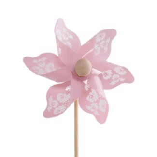 4A Windmolen Bijsteker “Jazz” | Kleur: Roze | Diameter 9 centimeter | Lengte bijsteker ± 50 centimeter | Per 25 bijstekers