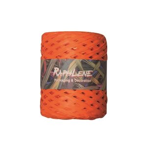 4A Oranje Raffia Lint | Breedte 13 millimeter | Lengte 200 meter | Per stuk