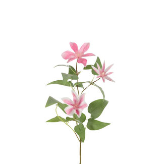 4A Clematis Artificial Flower | Colour: Pink | Artificial grapevine flowers | Length ± 86 centimetres | Per 4 artificial flowers