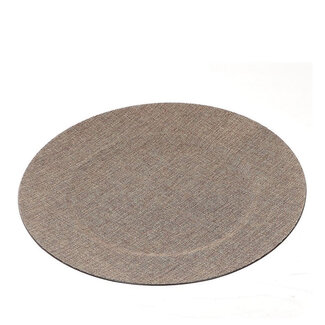 4A Melamine Plastic Bowl Plate | Colour: Brown | Diameter 33 centimetres | Per 12 plates