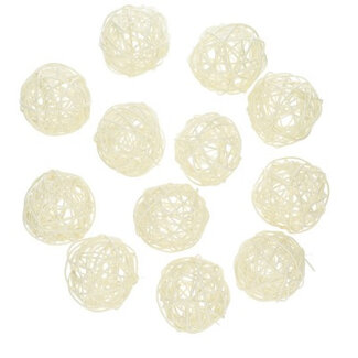 4A Rattan Ball | Colour: Creamy White | Diameter 6 centimetres | Per 12 balls