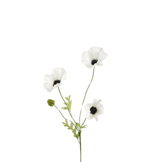 4A Papaver Kunstbloem | Kleur: Naturelle Wit | Lengte ± 63 centimeter | Per 6 kunstbloemen