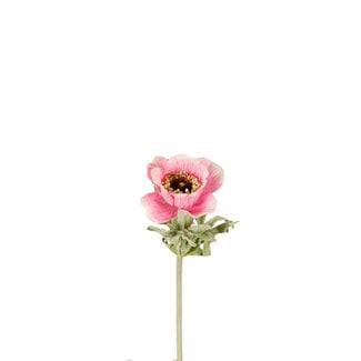 4A Anemone Kunstblume | Farbe: Rosa | Länge ± 36 Zentimeter | Pro 12 Kunstblumen