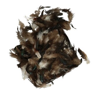 4A Haan Veren | Kleur: Bruin Wit | Gewicht 45 gram | Per zakje veren