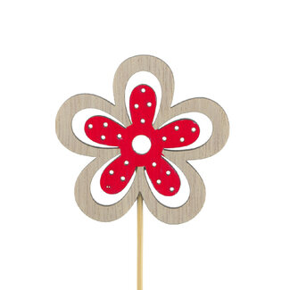 4A Flower Stake “Yuki” | Colour: Red | Flower diameter 6 centimetres | Stake length ± 10 centimetres | Per 25 stakes