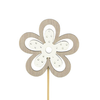 4A Flower Pick “Yuki” | Colour: Natural White | Flower diameter 6 centimetres | Pick length ± 10 centimetres | Per 25 picks
