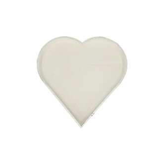 4A Wooden Tray Heart | Colour: Natural White | Diameter 30 centimetres | Height 3 centimetres | Per 4 trays