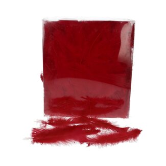 4A Truthahnfedern | Farbe: Rot | Gewicht 45 Gramm | Pro Beutel Federn