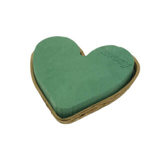 4A Floral Foam Base Heart Biodur | Colour: Teal | Diameter 35 centimetres | Per 2 hearts