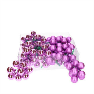 4A Dark Pink Christmas Bauble Pick | Matte and Glossy Baubles | Diameter 25 millimetres | Per 144 pieces