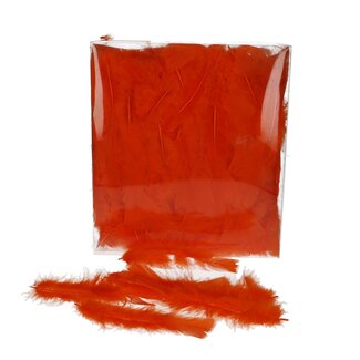 4A Truthahnfedern | Farbe: Orange | Gewicht 45 Gramm | Pro Beutel Federn