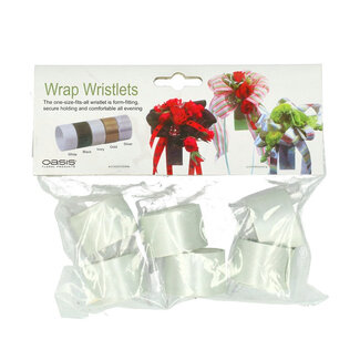 4A Armband Snapband Wikkelband Polsbandje | Kleur: Ivoor | Breedte 2.5 centimeter | Lengte 23 centimeter | Per 6 armbanden